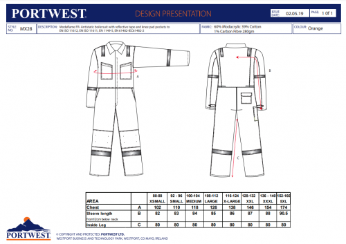 Combinezon, navy, regular, Modaflame, Portwest,